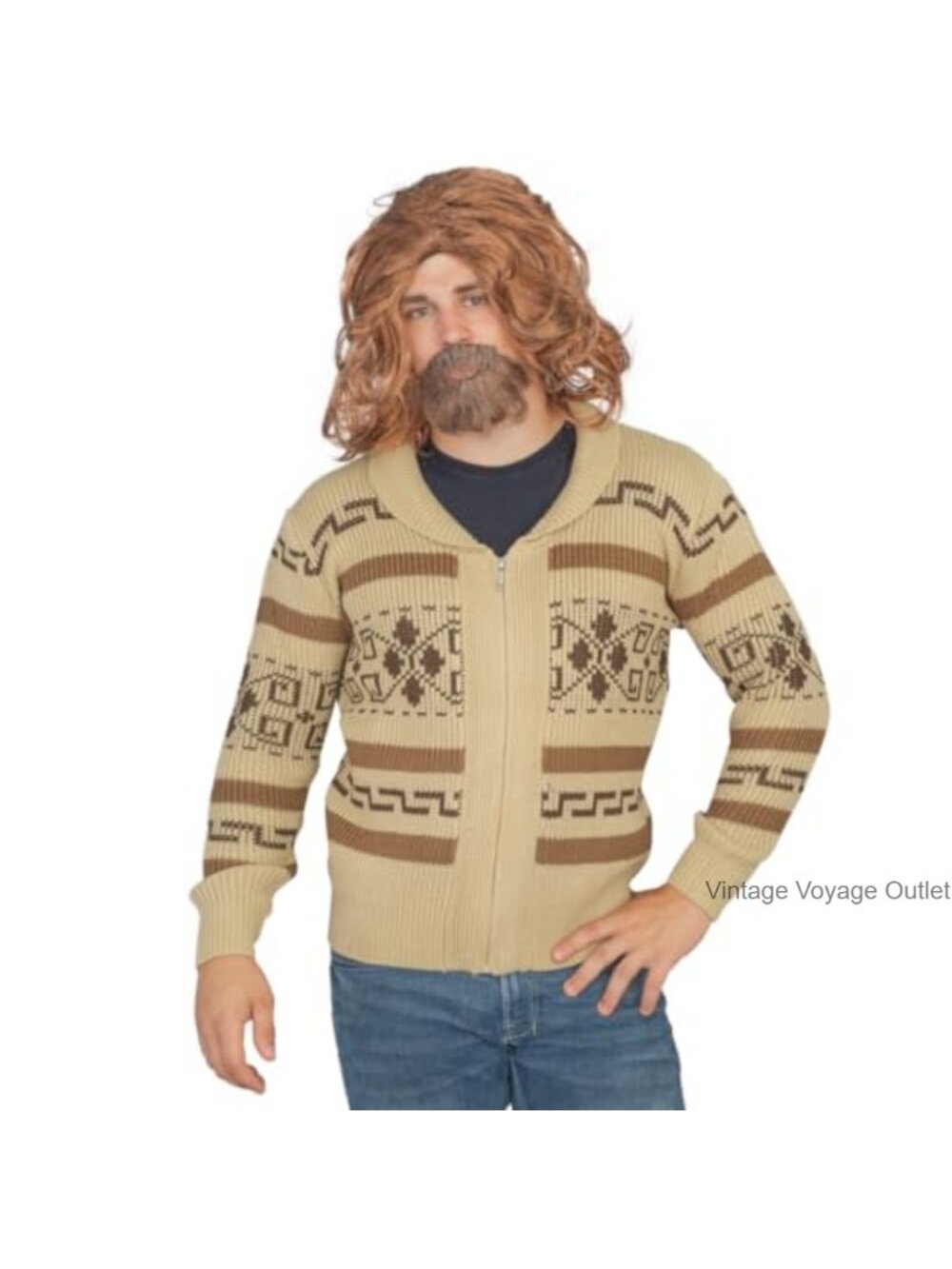 Jeffrey Dude Zip Up Costume Cardigan Sweater Halloween Cosplay